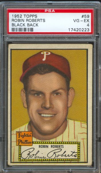 1952 Topps Phillies Robin Roberts #59 PSA VG-EX 4