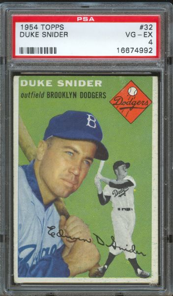 1954 Topps Dodgers Duke Snider #32 PSA VG-EX 4