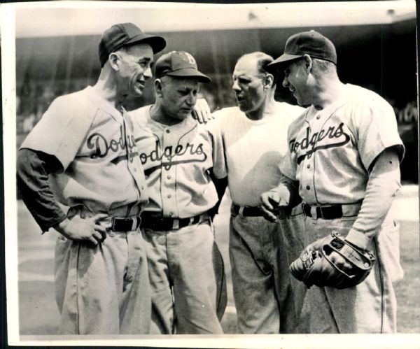 1940-46 circa Leo DuRocher Brooklyn Dodgers "The Sporting News Collection Archives" Original Photos (Sporting News Collection Hologram/MEARS Photo LOA) - Lot of 4