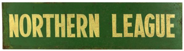 1930-40s Massive Northern League Baseball Sign 35" x 9 1/2"