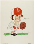 1972 Ed Herrmann Chicago White Sox Original Artwork For Chi-Foursome Print w/ Rare Chi-Foursome Print - JSA
