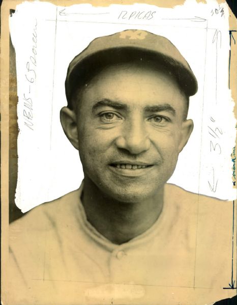 1922-25 Everett Scott New York Yankees "The Sporting News Collection Archives" Original 6 1/2" x 8 1/2" Production Art (Sporting News Collection Hologram/MEARS Photo LOA)