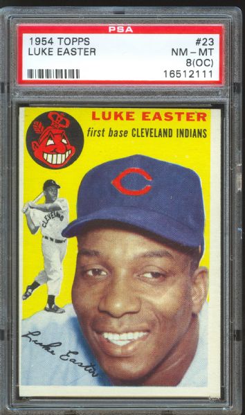 1954 Topps Indians Luke Easter #23 PSA NM-MT 8 (OC)