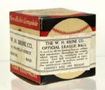 1930s W.H. Brine Official League Baseball In Original Box 