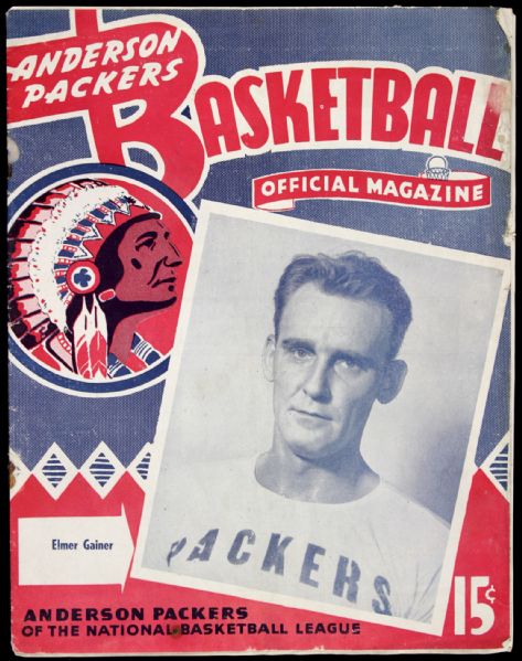 1946-51 Anderson Packers NBL Program w/ Elmer Gainer on Cover
