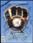 1990 Milwaukee Brewers Team Signed Yearbook w/ 19 Sigs. - JSA