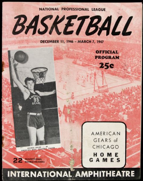 1946-47 NPL Chicago American Gears Program - George Mikan Rookie Season Cover