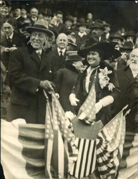 1913-20 circa President Woodrow Wilson Charles Conlon "TSN Collection Archives" Original 6.5" x 8.5" Generation 1 Photo (Sporting News Collection Hologram/MEARS Generation 1 Photo LOA)