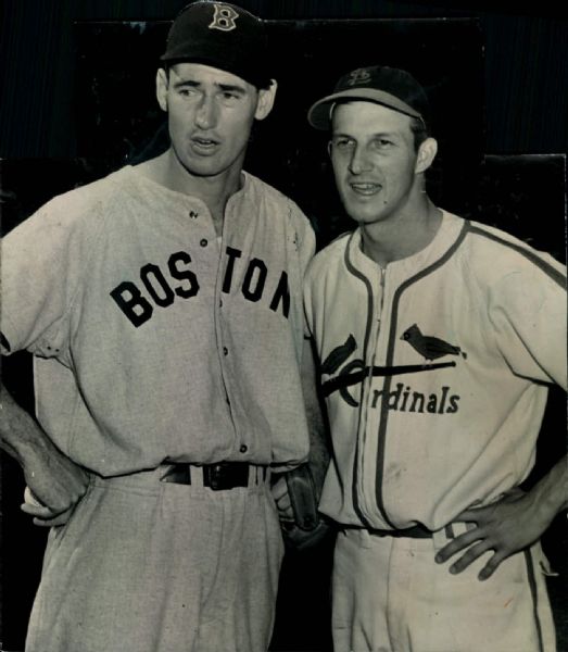1940-50 circa Ted Williams Boston Red Sox and Stan Musial St. Louis Cardinals "TSN Collection Archives" Original 7" x 8" Photo (Sporting News Collection Hologram/MEARS Photo LOA)