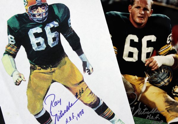 1990s Ray Nitschke Green Bay Packers Signed Photo - Lot of 2 PSA/DNA