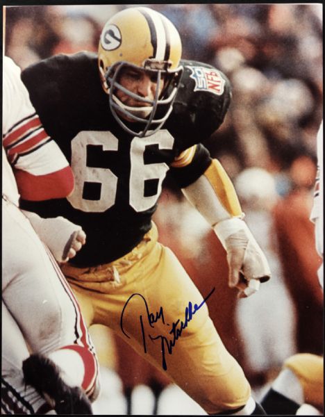 1990s Ray Nitschke Green Bay Packers Signed 11" x 14" Oversized Photo - JSA