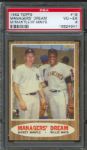 1962 Topps Yankees / Giants Managers Dream Mantle / Mays #18 PSA VG-EX 4