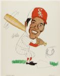 1972 Pat Kelly Chicago White Sox Original Caricature Signed Drawing Used for Chi-Foursome Print - JSA