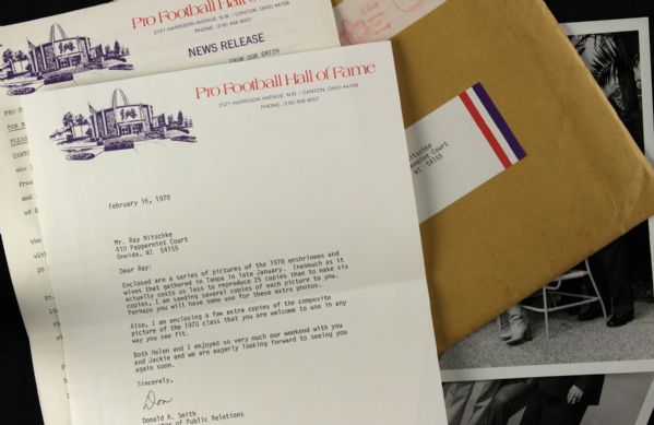 1978 Personal Mail From The Hall of Fame To Green Bay Packers Legend Ray Nitschke w/Photos