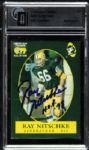 1990s Ray Nitschke Green Bay Packers Signed Card 8 x 10 & Drawing - JSA