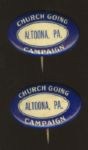 Vintage Church Going Campaign Pinbacks (2)