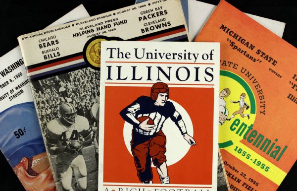 1955-69 Ray Nitschke Group of Programs - Most University of Illinois - Lot of 5 Green Bay Packers Legend