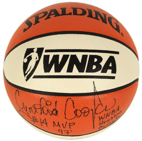 Cynthia Cooper Signed Official WNBA Basketball With Inscriptions - JSA