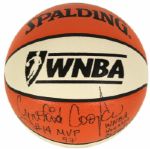 Cynthia Cooper Signed Official WNBA Basketball With Inscriptions - JSA