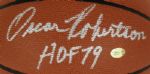 Oscar Robertson & Brandon Jennings Milwaukee Bucks Signed Basketball With Rare Full Name Robertson Penning HOF 79  & Jennings Inscription - JSA