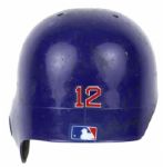 2010 Alfonso Soriano Chicago Cubs Game Worn Batting Helmet Full Steiner Letter