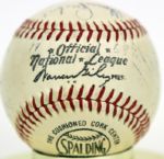 1968 Chicago Cubs Team Signed ONL (Giles) Baseball w/ 20 Sigs. Incl. Leo Durocher Williams Jenkins - JSA