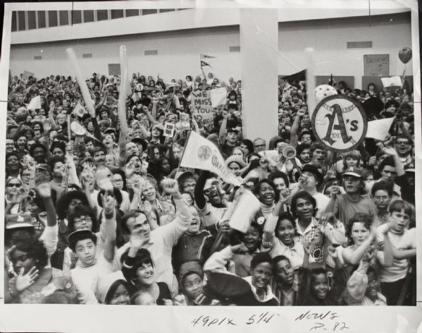 1972 Oakland As Fans Celebrate "The Sporting News Collection Archives" Original First Generation 11" x 14" Choice Jumbo Oversized Photo (TSN Collection Hologram/MEARS Photo LOA) 1:1, Unique