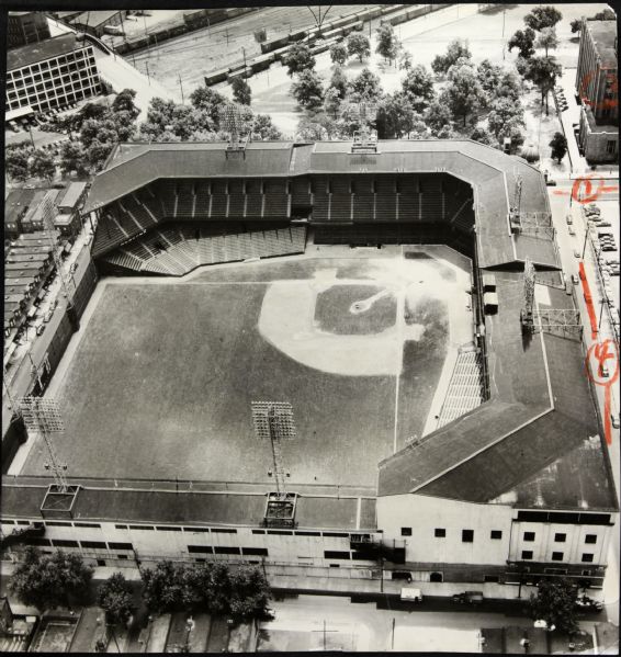 1945-52 circa Shibe Park Philadelphia "The Sporting News Collection Archives" Original First Generation 9.5" x 10" Choice Jumbo Oversized Photo (TSN Collection Hologram/MEARS Photo LOA) 1:1, Unique