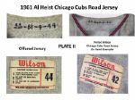 1961 Al Heist Chicago Cubs Road Jersey (MEARS A10)