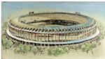 1964-65  Houston Astros Astrodome Original Art  Rendition For NBC Sports Show Measures 55 1/2" x 31" 