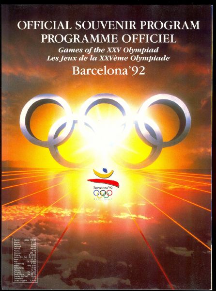 1992 Barcelona Olympics Program w/Pass
