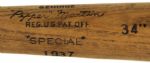 1937 Pepper Martin H&B Louisville Slugger Professional Model Lathe Bat - St. Louis Cardinals (MEARS Auction LOA)