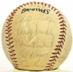 1966 Chicago Cubs Team Signed Baseball w/ 26 Sigs. Incl. Ernie Banks Leo Durocher Ron Santo From Cubs Employee - JSA 