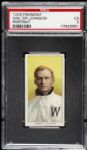 1909 - 11 T206 Walter Johnson Washington Senators Portrait Piedmont Back - PSA EX 5