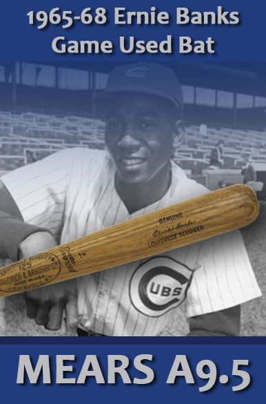 1965-68 Ernie Banks H&B Louisville Slugger Professional Model Game Used Bat - Chicago Cubs (MEARS A9.5) w/ Wrigley Field Groundskeeper LOA