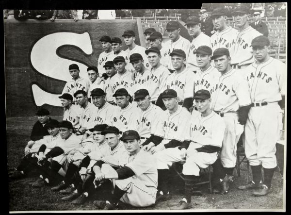 1933 Team Photo New York Giants "The Sporting News Collection Archives" Original First Generation 10" x 13.5" Choice Jumbo Oversized Photo (TSN Collection Hologram/MEARS Photo LOA) 1:1, Unique
