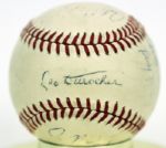 1968 Chicago Cubs Team Signed ONL (Giles) Baseball w/ 20 Sigs. Incl. Leo Durocher Williams Jenkins - JSA