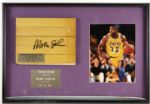 1990s Magic Johnson Los Angeles Lakers Signed Floor Display 11/100 - JSA