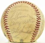 1966 Chicago Cubs Team Signed Baseball w/ 26 Sigs. Incl. Ernie Banks Leo Durocher Ron Santo From Cubs Employee - JSA 