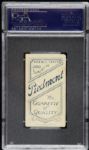 1909 - 11 T206 Mordecai Three Finger Brown Chicago Cubs Shirt Piedmont Back Card - PSA VG+ 3.5