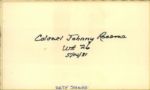 1980 Colonel Johnny Roosma Signed Index Card Tough Pro Basketball Hall of Fame Autograph