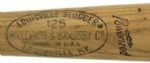 1966-68 Roberto Clemente Blood Red 21 H&B Louisville Slugger Professional Model Game Used Bat - Pittsburgh Pirates (MEARS A10) w/ LOA from Cubs Groundskeeper 