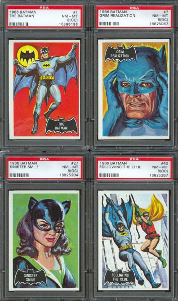 1966 Batman (Black Bat) PSA Graded Partial Set (28) NM-MT 8 (OC)
