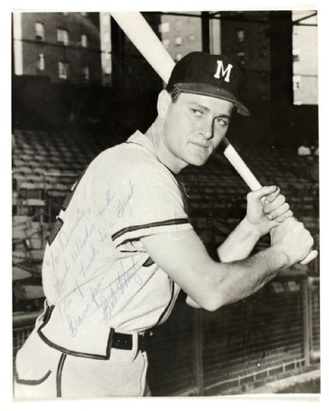 1957 Bob Hazle Milwaukee Braves vintage signed 8x10 Photo - JSA - Playing Days Signature 