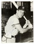 1957 Bob Hazle Milwaukee Braves vintage signed 8x10 Photo - JSA - Playing Days Signature 