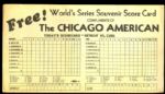 1935 World Series Souvenir Score Card Detroit Tigers vs Chicago Cubs 