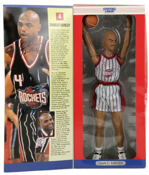 1997 Charles Barkley Houston Rockets Signed Starting Lineup Doll - JSA