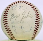 1968 Chicago Cubs Team Signed ONL (Giles) Baseball w/ 20 Sigs. Incl. Leo Durocher Williams Jenkins - JSA