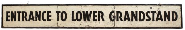 1940s Griffith Stadium Wood Sign Entrance to Lower Grandstand Measures 93 1/2" x 13 1/2"