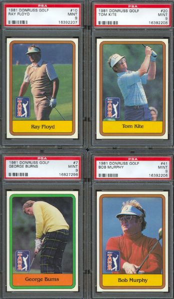 1981 Donruss PSA Graded MINT 9 Collection (4) Including Kite & Floyd Rookies